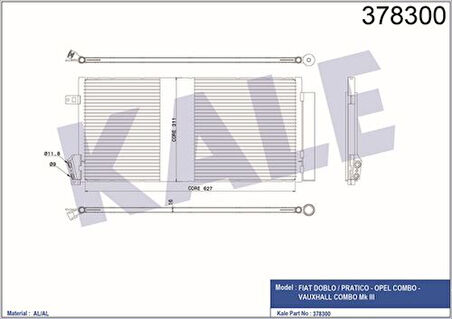 Kale 378300 Klima Radyatörü Doblo III MH033204