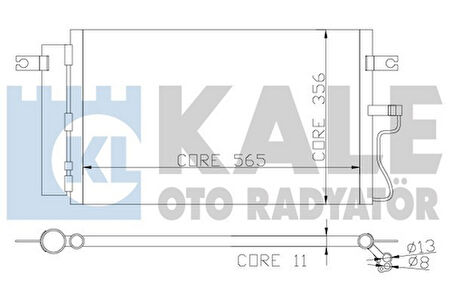 Kale 379000 Klima Radyatörü Komple Accent 1.5 1.6 2000 2005 571x353x17 9760625500