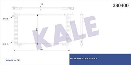 Kale 380400 Klima Radyatörü CRV II CRV III 690x379x15 80110S9A013