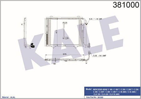 Kale 381000 Klima Radyatörü Mercedes C-Serisi W202 S202 A2028301270