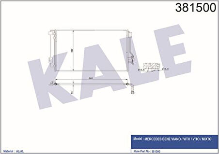 Kale 381500 Klima Radyatörü Viano W639 03-Vito W639 03- 6398350370