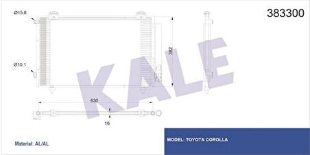Kale 383300 Klima Radyatörü Toyota Corolla 2002 2007 630x382x16 8845012231