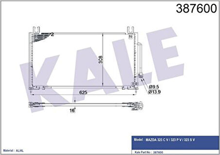 Kale 387600 Klima Radyatörü Mazda 323 1994 1997 BC1M61480