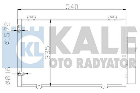 Kale 390200 Klima Radyatörü Toyota Yaris 1999-2005 520x318x16 884500D020