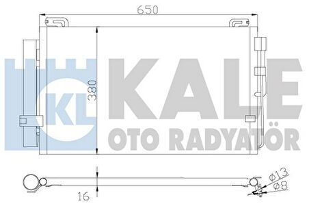 Kale 391300 Klima Kondenseri Hyundai Matrix fc Al Al 587X352X18 97606-17000