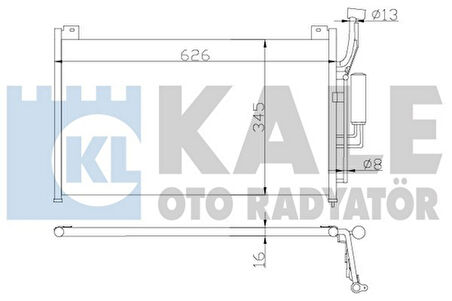 Kale 392300 Klima Radyatörü Mazda 2 2008 2015 615x349x16 DF7161480A