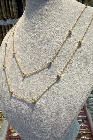 14 K Yeşil Altın Renk Vip 90 cm Kolye
