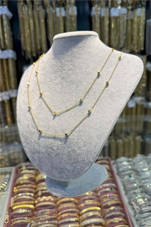 14 K Yeşil Altın Renk Vip 90 cm Kolye