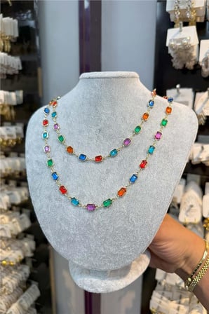 14 K Yeşil Altın Renk Vip 90 cm Kolye