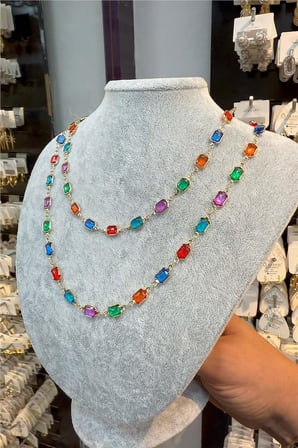 14 K Yeşil Altın Renk Vip 90 cm Kolye