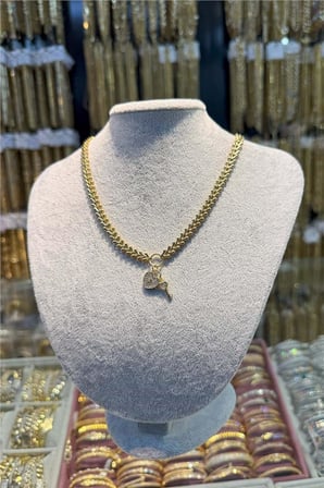 14 K Yeşil Altın Renk Vip 60 cm Kolye