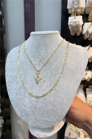14 K Yeşil Altın Renk Vip 45 cm Kolye
