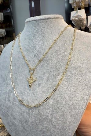 14 K Yeşil Altın Renk Vip 45 cm Kolye