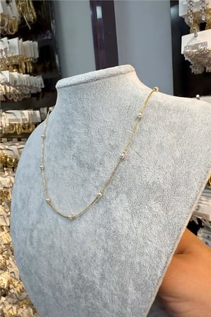 14 K Yeşil Altın Renk Vip 45 cm Kolye