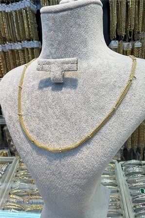 14 K Yeşil Altın Renk 45 cm Vip Kolye