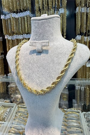 14 K Yeşil Altın Renk 45 cm Vip Kolye