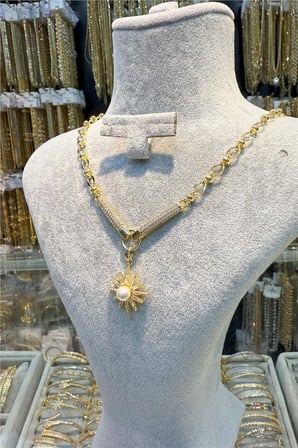 14 K Vip Kuzey Yıldızı İncili 50 cm Kolye