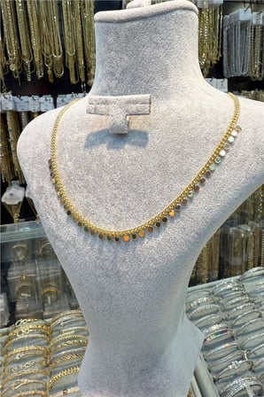 Vip Kolye 14 K Yeşil Altın Renk 90 cm Uzunluk
