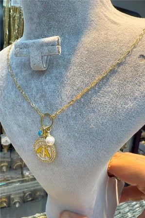 Vip Kolye 14 K Yeşil Altın Renk 90 cm Uzunluk