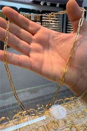 14 K Ataç Zincir Renk Gold 55 cm 