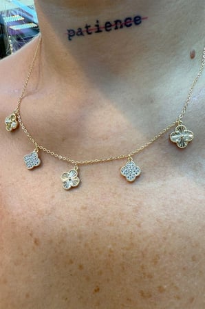 14K Yeşil Altın Renginde Kolye 45 cm