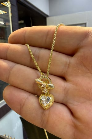 İnce Kalpli 45 cm Kolye