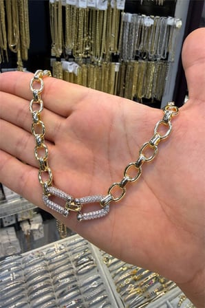 Gold Renk Kalın Gerdanlık Kolye 50 cm
