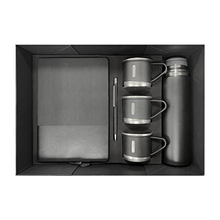 VIP Altılı Hediye Set / Defter - Kalem - Bardak ve Termos