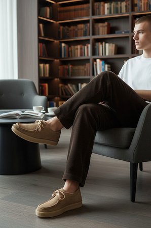 Hakiki Deri Süet Erkek Casual Lofer Ayakkabı