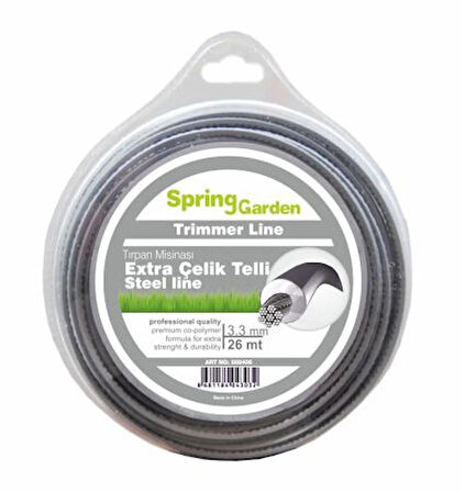 Spring Garden Extra Çelik Telli Tırpan Misinası 3,3mm - 26m