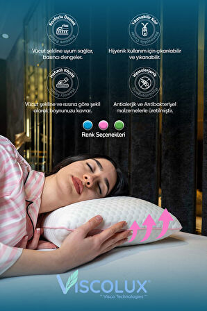 Anadolu Tombul Ortopedik Yastık - Baş Ağrısı Önleyici Klasik Visco Yastık Pembe 60x40x15