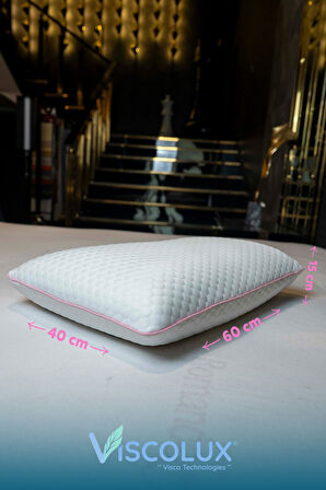 Anadolu Tombul Ortopedik Yastık - Baş Ağrısı Önleyici Klasik Visco Yastık Pembe 60x40x15