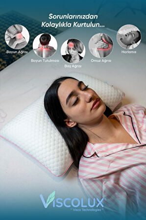 Anadolu Tombul Ortopedik Yastık - Baş Ağrısı Önleyici Klasik Visco Yastık Pembe 60x40x15
