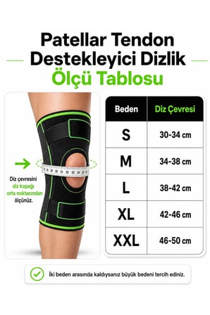 Patellar Tendon Destekli Açık Patella Dizlik — Ayarlanabilir