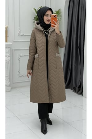 Kadın Zehra Şişme Vizon Mont Trend Yeni Sezon Kışlık Dış Giyim