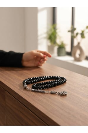 Oltu Taşı 99'lu Küçük Boy Namaz Tesbihi Rondela Taneli