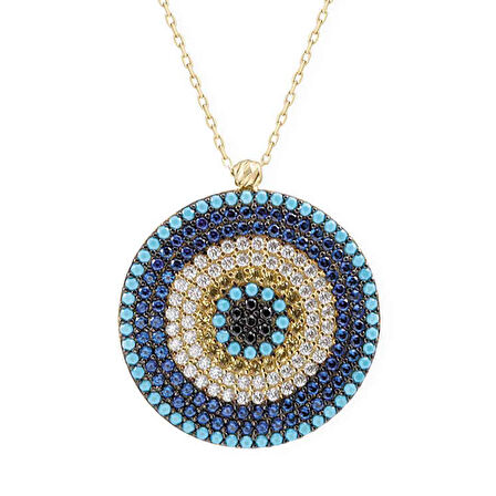 Altın 14 Ayar Nazar Boncuğu  Kolye (KLY0031)