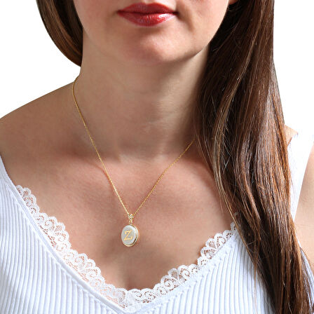 Altın Z Harfi Sedef Kolye (KLY0075)