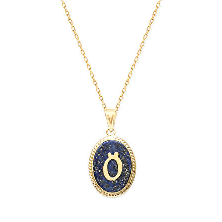 Ö Harfi Altın Lapis Kolye (KLY0113)