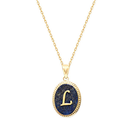 L Harfi Altın Lapis Kolye (KLY0117)