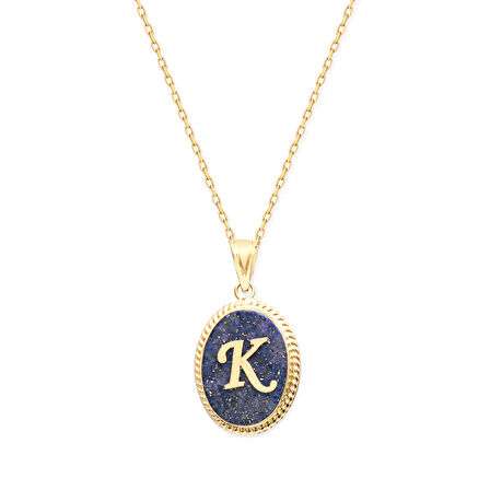 K Harfi Altın Lapis Kolye (KLY0118)