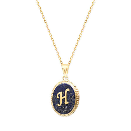 H Harfi Altın Lapis Kolye (KLY0122)