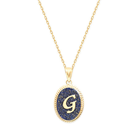 G Harfi Altın Lapis Kolye (KLY0123)