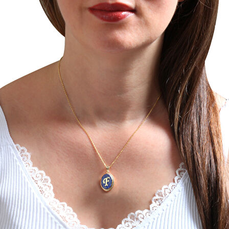 F Harfi Altın Lapis Kolye (KLY0124)