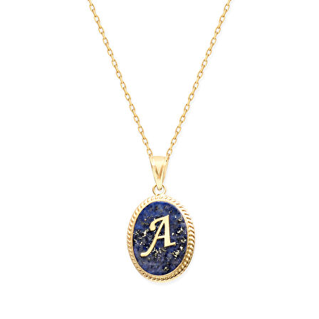 A Harfi Altın Lapis Kolye (KLY0130)