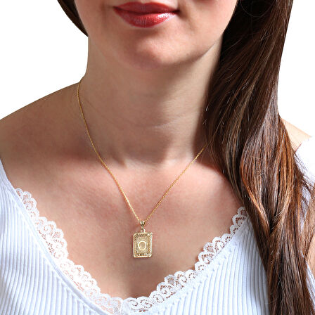 Altın Ö Harfi Pres Kolye (KLY0152)