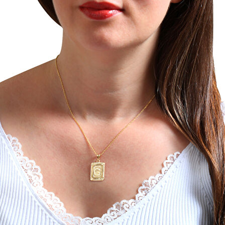 Altın G Harfi Pres Kolye (KLY0162)