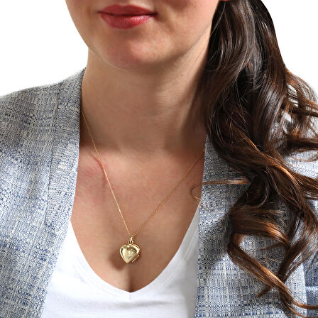 Mini Kalp Madalyon Kolye (KLY0193)