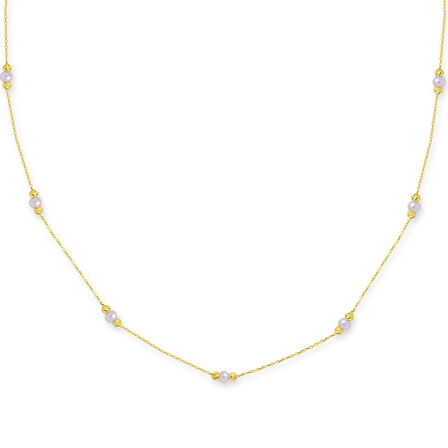 Altın İncili Zincir Kolye (KLY0273)