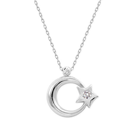 Mini Altın Ay Yıldız Kolye (KLY0281)
